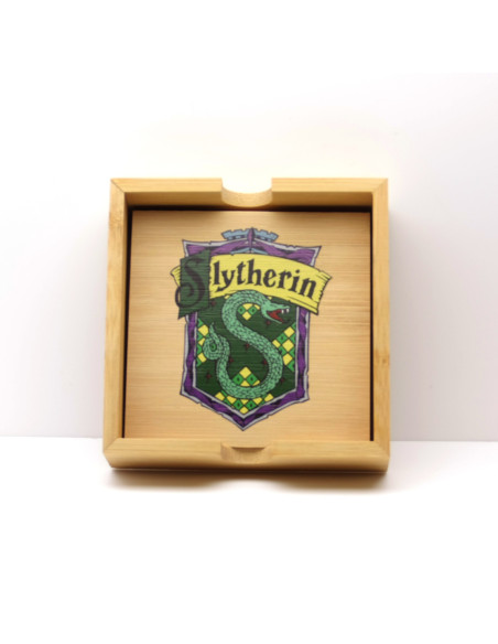 Posavasos Bambú Hogwarts con Caja Grabada