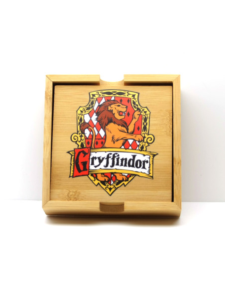 Posavasos Bambú Hogwarts con Caja Grabada
